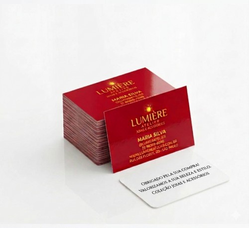 Cartão de Visita personalizado Couché 250g - Impressão 4x1 - UV Total Frente a partir de 100 und.